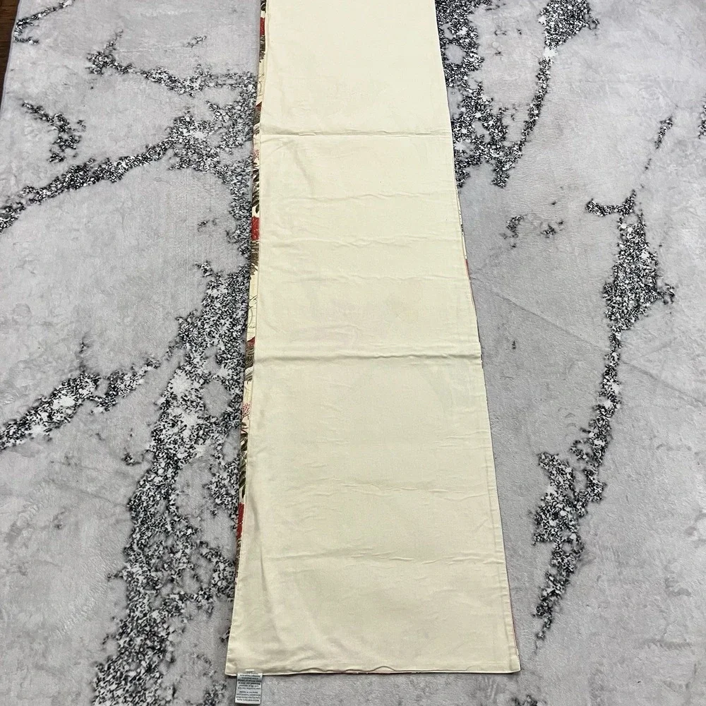Pottery Barn Botanical Bird Table Runner Linen Blend Holiday Christmas 18X90